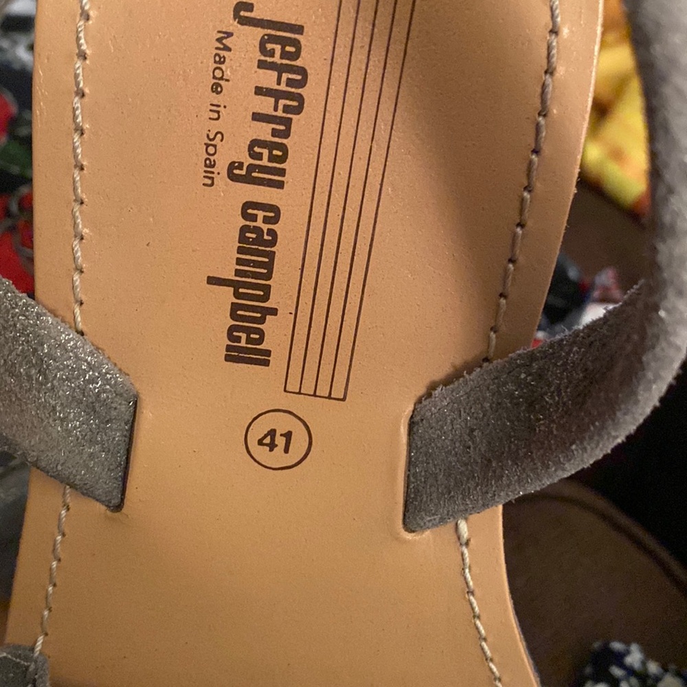 Jeffrey Campbell Pewter Ibiza Slingback Sandals Size EU 41 Made In Spain - Picture 3 of 13